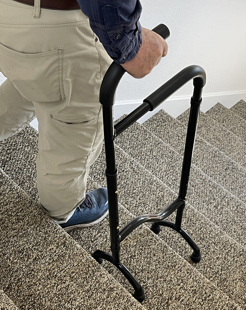 "Stair Assist Cane by Rock Steady Cane – Adjustable Height, Lightweight Design, Supports Up to 300 lbs, Ideal for Seniors and Post-Surgery Recovery"